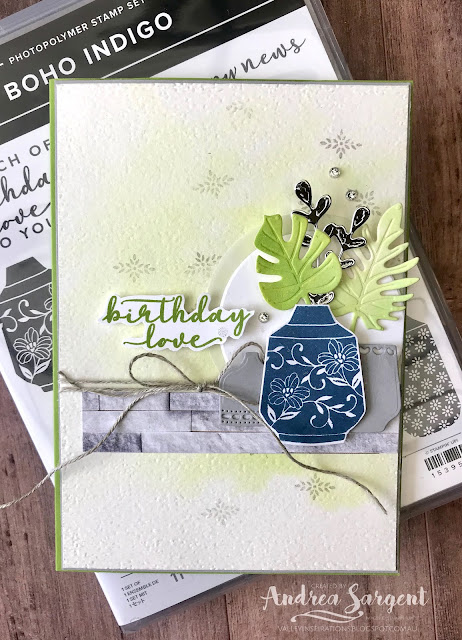 Granny Apple Green Boho Indigo Stampin Up card, Andrea Sargent, Independent Stampin' Up! Demonstrator, Coromandel Valley, Australia