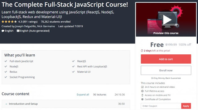 [100% Off] The Complete Full-Stack JavaScript Course!| Worth 199,99$