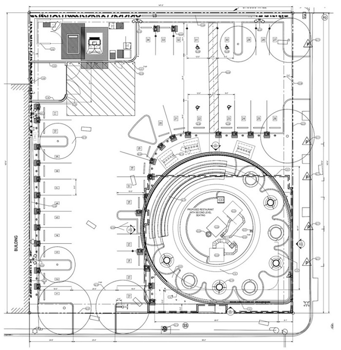 The Floor Plans of Tesla 24-Hour Diner