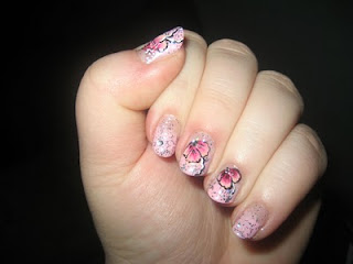 Pink Flower Nail Art Design