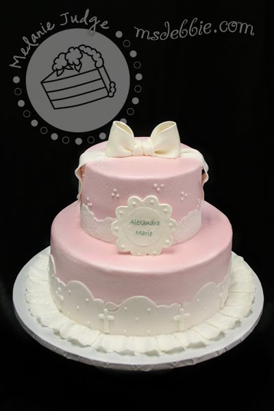 Christening Cakes on Cake Walk  Light Pink Christening Cake