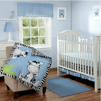 Baby Boom I Luv Zebra 3pc Crib Bedding Set, Blue
