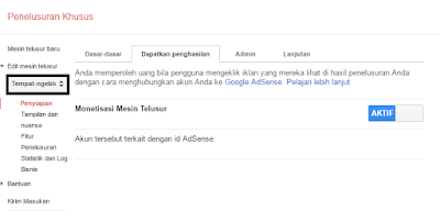 Monetaze google custom search pada blog