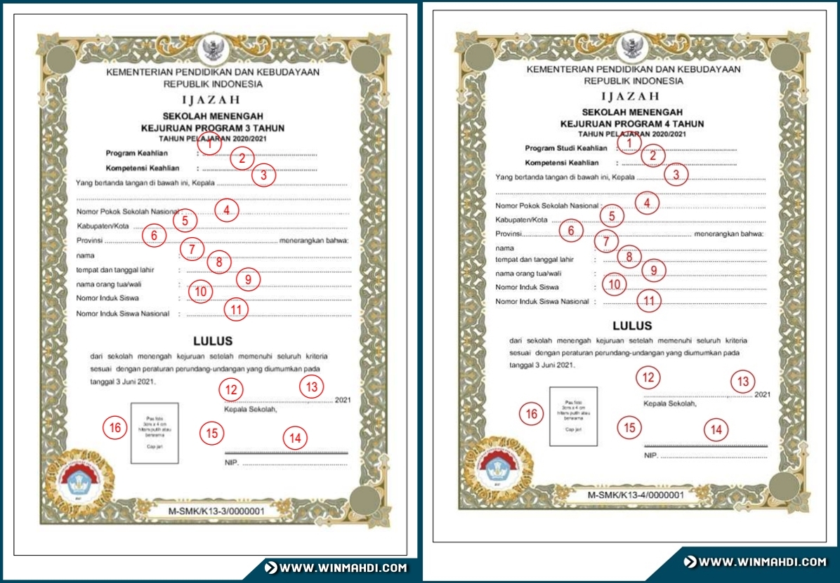 Blangko Ijazah SMK