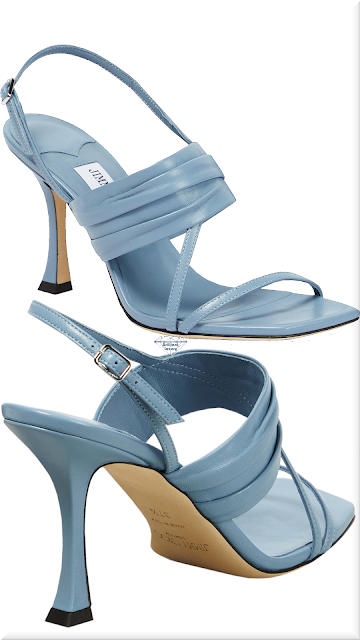 ♦Jimmy Choo light blue Beziers 90 leather sandals #jimmychoo #shoes #blue #brilliantluxury