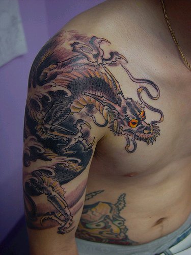 Sleeve Tattoo Dragon. This Japanese dragon tattoo.