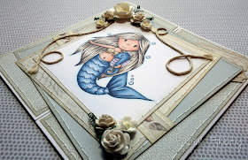 Gatefold card featuring mermaid Ellie by The Paper Nest Dolls