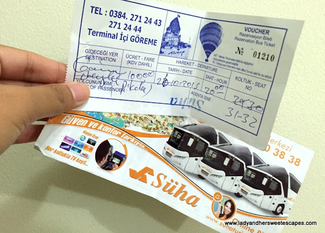 bus ticket to Pamukkale