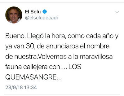 El Selu será en el COAC 2019...LOS QUEMASANGRE
