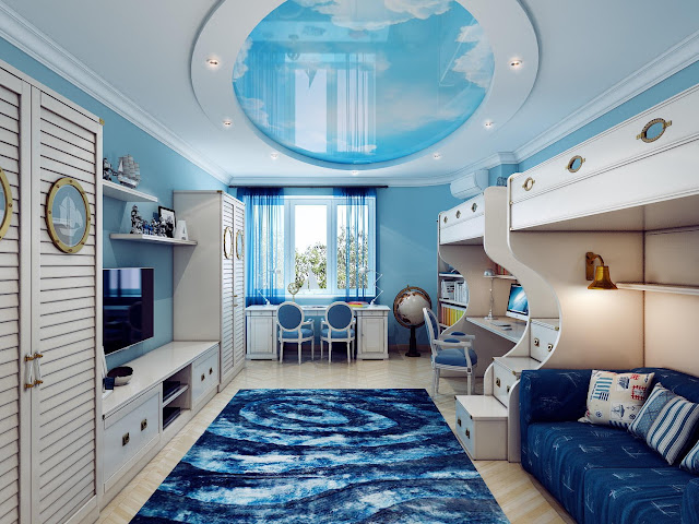 modern children's bedroom ceiling design ideas