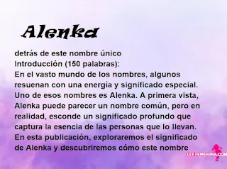 significado del nombre Alenka