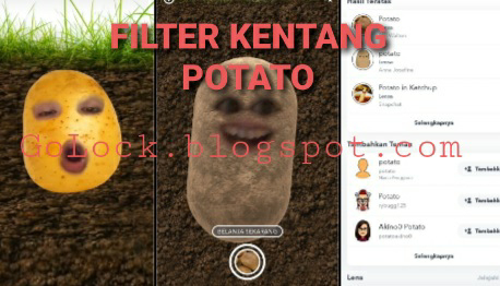 Filter Kentang snapchat dan Instagram - mudah menggunakan dan carinya.