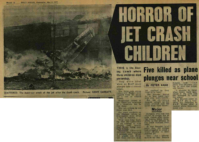 Daily Mirror Canberra Plane Crash Huntingdon 1977