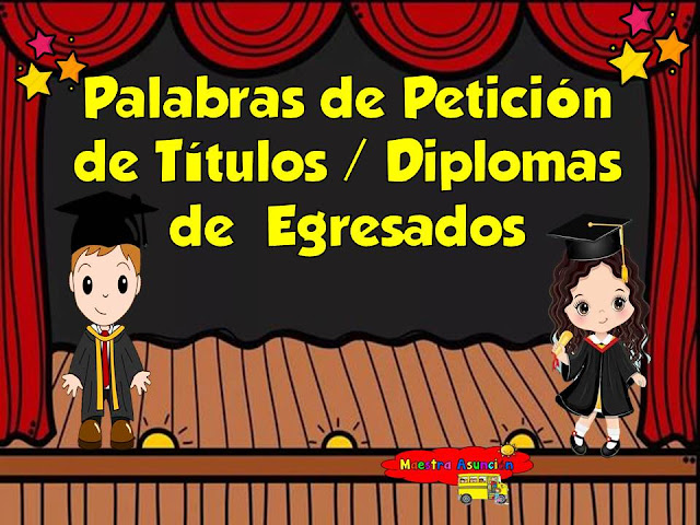 Palabras de petición de titulos