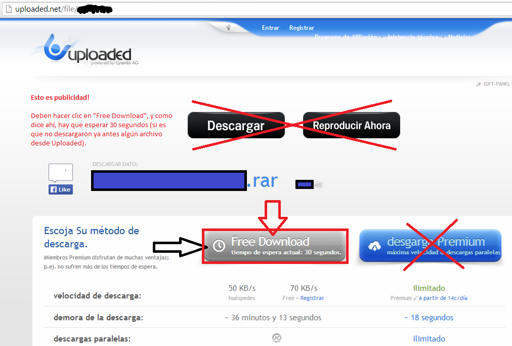 Cómo descargar desde Uploaded