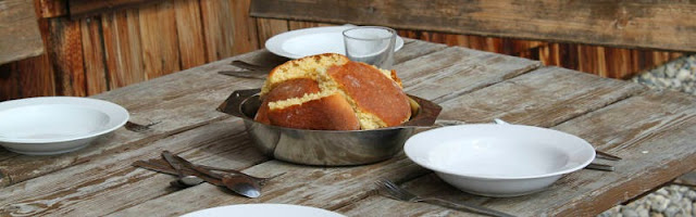 corn bread on an old wood table