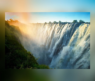 This is mesmerizing illustraton of Victoria Falls(One of the most beautiful waterfalls in the world)