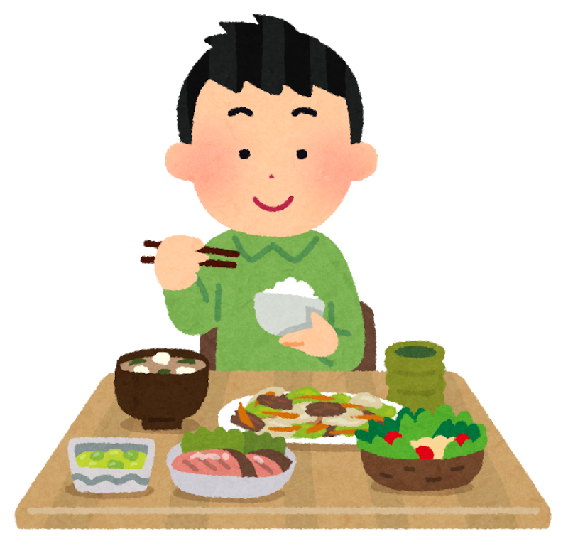 食事をしている男性のイラスト かわいいフリー素材集 いらすとや