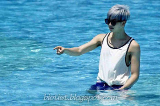 Rap Monster BTS swimming photos cool