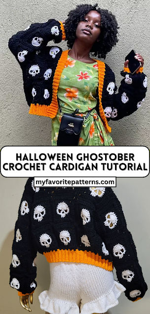 Halloween Ghostober Crochet Cardigan Tutorial