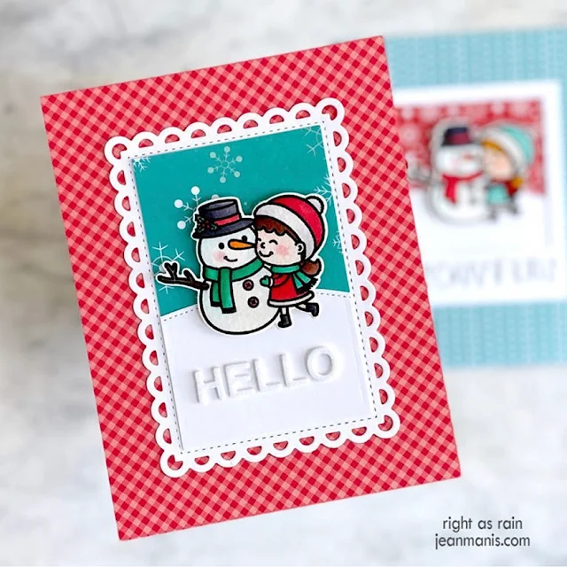 Sunny Studio Stamps: Snow One Like You Holiday Themed Customer Card by Jean Manis