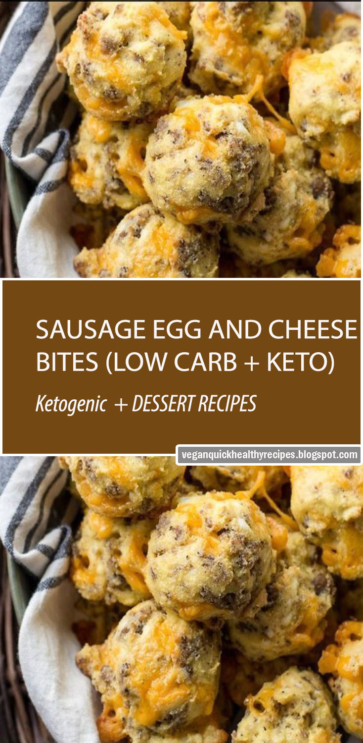 These Sausage Egg and Cheese Bites are the perfect low carb, grab and go, Keto friendly breakfast option! Perfect for an easy meal prep brea…