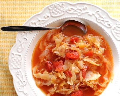 Peasant Cabbage Tomato Soup ♥ AVeggieVenture.com