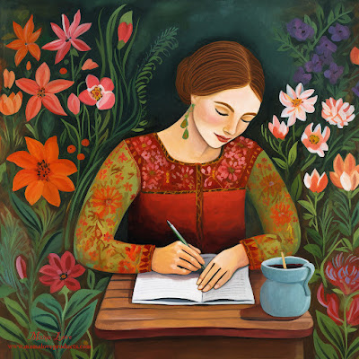 Woman Writing in a Journal