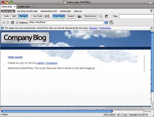 Afficher le logo pour personnaliser un thème Wordpress avec Dreamweaver