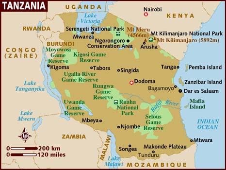 Tanzanya haritası