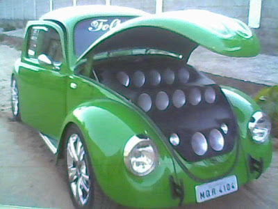 Lindo Fusca verde Tunado com som automtoivo