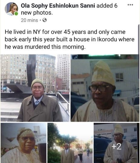 So Heartbreaking: He Lived In New York For 45 Years, Got Killed In Ikorodu (Photos)