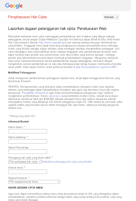 Cara Melaporkan dan Menghapus Blog Copas ke Google DMCA