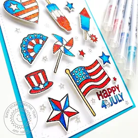 Sunny Studio Stamps: Stars & Stripes Patriotic 4th Of July Card by Amy Yang