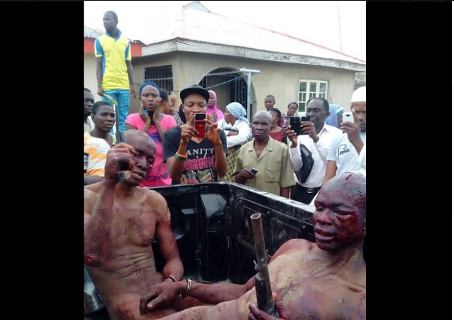Jungle Justice Suspected robbers escape being lynched to death by mob in Ogun