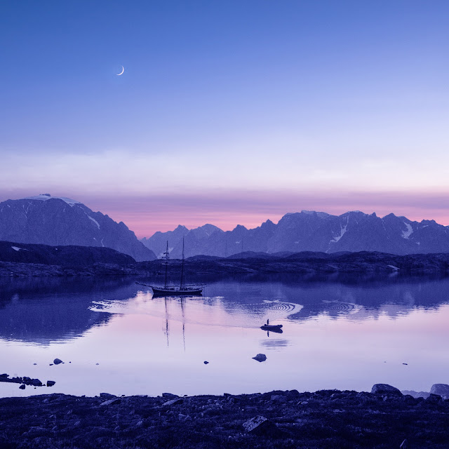 Blue Evening Lake Wallpaper