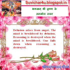 Delusion arises from anger. shri krishna quotes in english