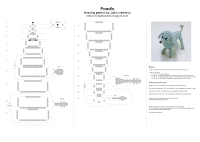 Beading pattern for a 3D poodle