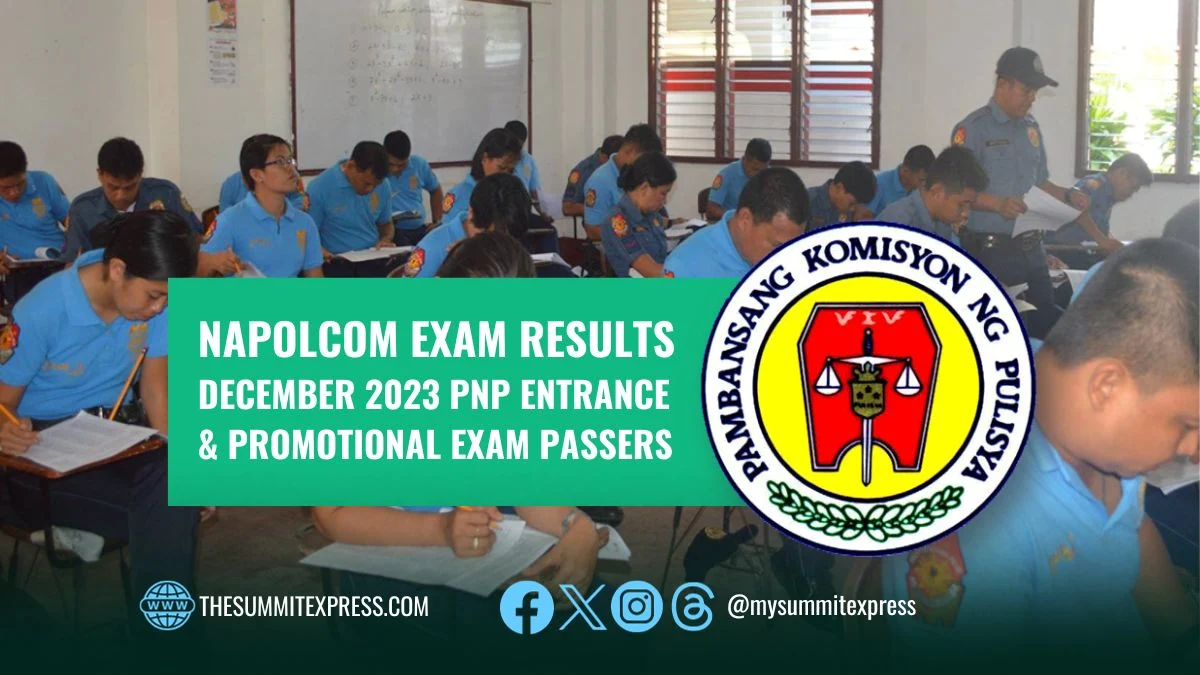FULL RESULTS: December 2023 NAPOLCOM exam list of passers, top 20