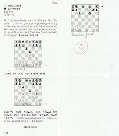 Partidas de ajedrez de Ruy Lopez con notas de Joaquín Pérez de Arriaga