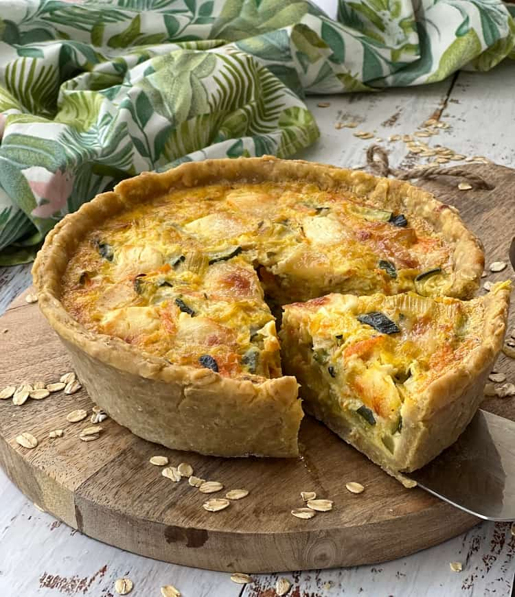 Quiche de calabacín y zanahoria con masa de avena