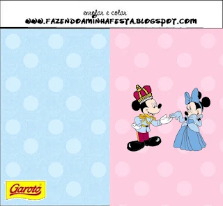 Mickey and Minnie King and Queen Free Printable Candy Bar Labels. 