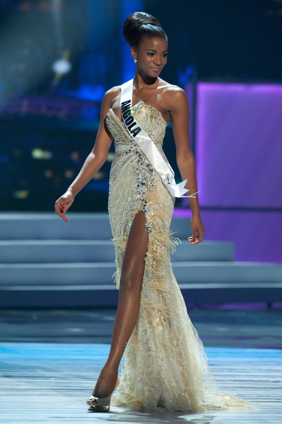 Fashion Lingua: Manasi Moghe, Miss Universe India 2013, competes in her evening  gown