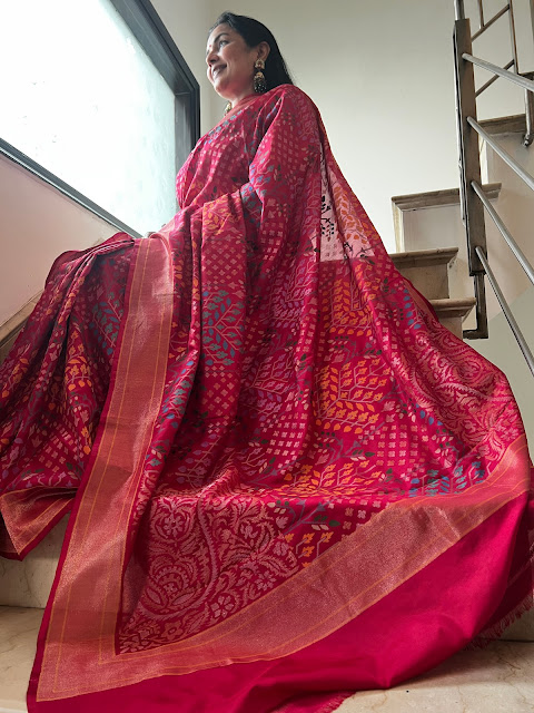 Royalty in Red: The Timeless Allure of Katan Silk Jamdani Sarees with Real Zari