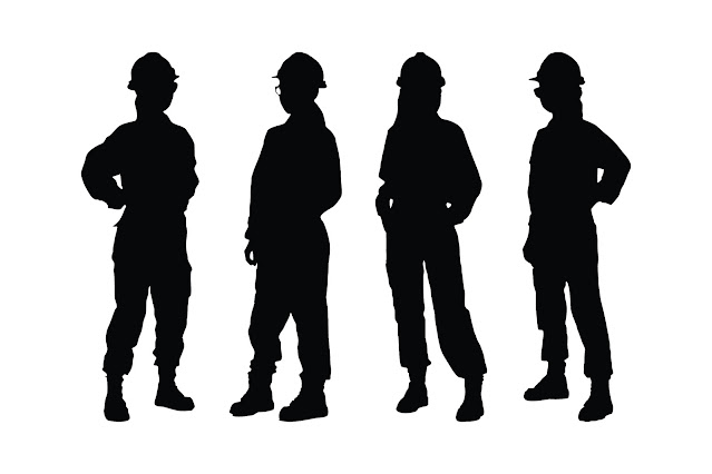 Female worker silhouette collection free download