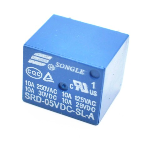 Rơ le Relay songle 5V 10A 250VAC (SRD-05VDC-SL-A) màu xanh