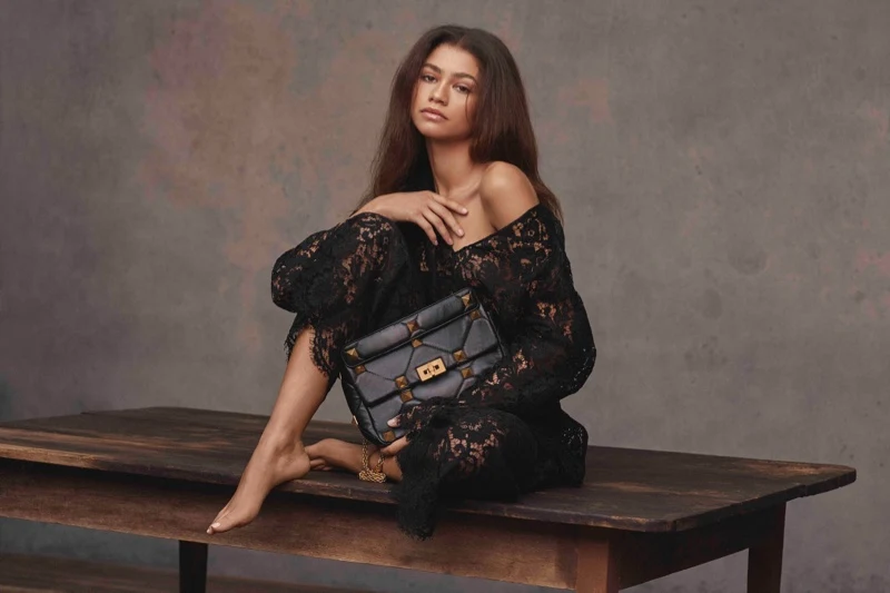 Actress Zendaya poses for her first Valentino campaign.