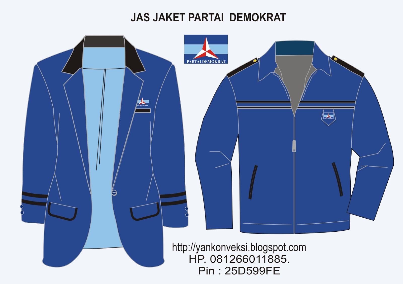 PESANAN JAS JAKET PENGURUS PARTAI DEMOKRAT