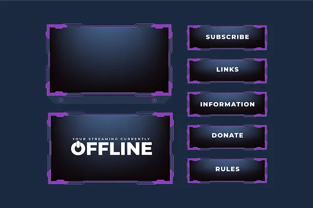 Modern broadcast overlay border design free download