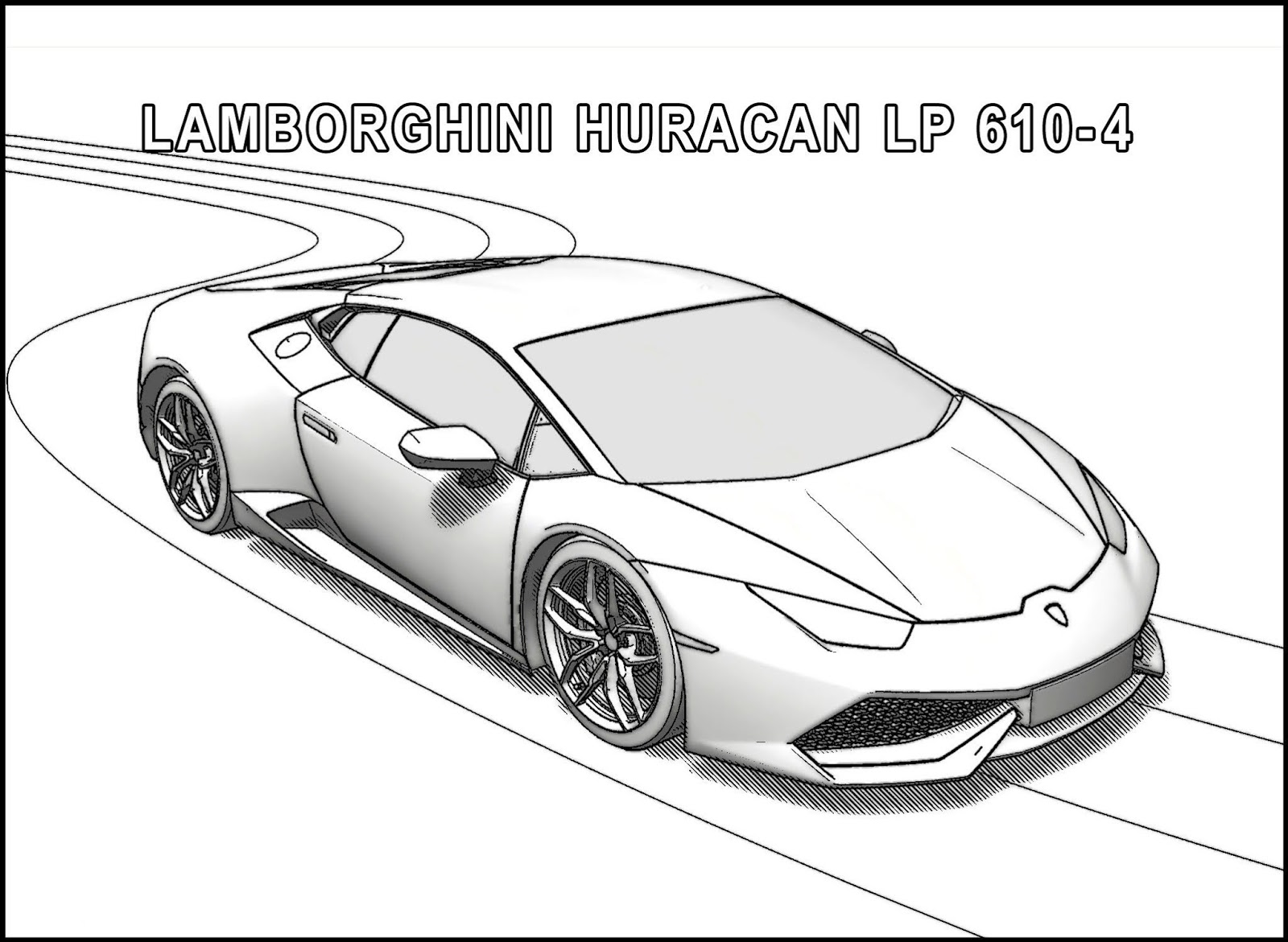 Download Lamborghini Huracan LP 610 4 Coloring Page - Free Printable Coloring Pages for Kids